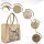 Domelo Jute Einkaufskorb, Vegane Einkaufstasche. Kleine Damenhandtasche mit Katze Motiv