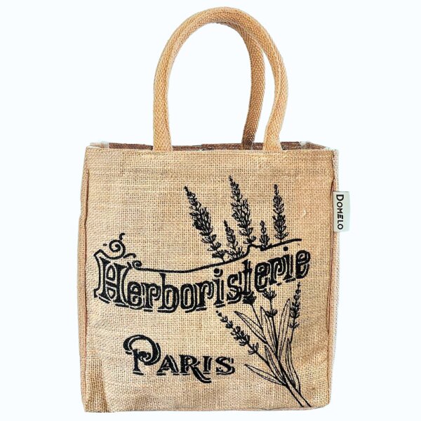 Domelo Jute Einkaufskorb, Vegane Einkaufstasche. Kleine Damenhandtasche