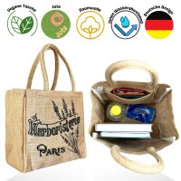 Domelo Jute Einkaufskorb, Vegane Einkaufstasche. Kleine Damen Handtasche