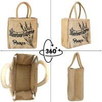 Domelo Jute Einkaufskorb, Vegane Einkaufstasche. Kleine Damen Handtasche