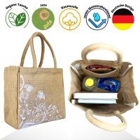 Domelo Jute Einkaufskorb, Vegane Einkaufstasche. Kleine Damen Handtasche