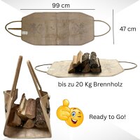 XL Brennholzkorb Jute Korb, Faltbarer Holzkorb Jutetasche als Aufbewahrungskorb für Einkauf, Holz, Zeitung oder Brennholz