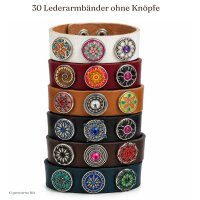30 Lederarmbänder für Chunks. 6 Farben 3 Größen, Platz für 3 Nuggets