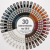 30 Lederarmbänder für Chunks. 6 Farben 3...