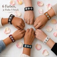 30 Lederarmbänder für Chunks. 6 Farben 3 Größen, Platz für 3 Nuggets