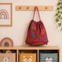 Zugbeutel für Kinder, Turnbeutel für Mädchen, klein Kinderrucksack aus Baumwolle