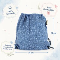 Zugbeutel für Kinder, Turnbeutel für Mädchen, klein Kinderrucksack aus Baumwolle